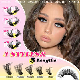 Zanlufly lash clusters 9-16mm lengths enable natural to dramatic volume