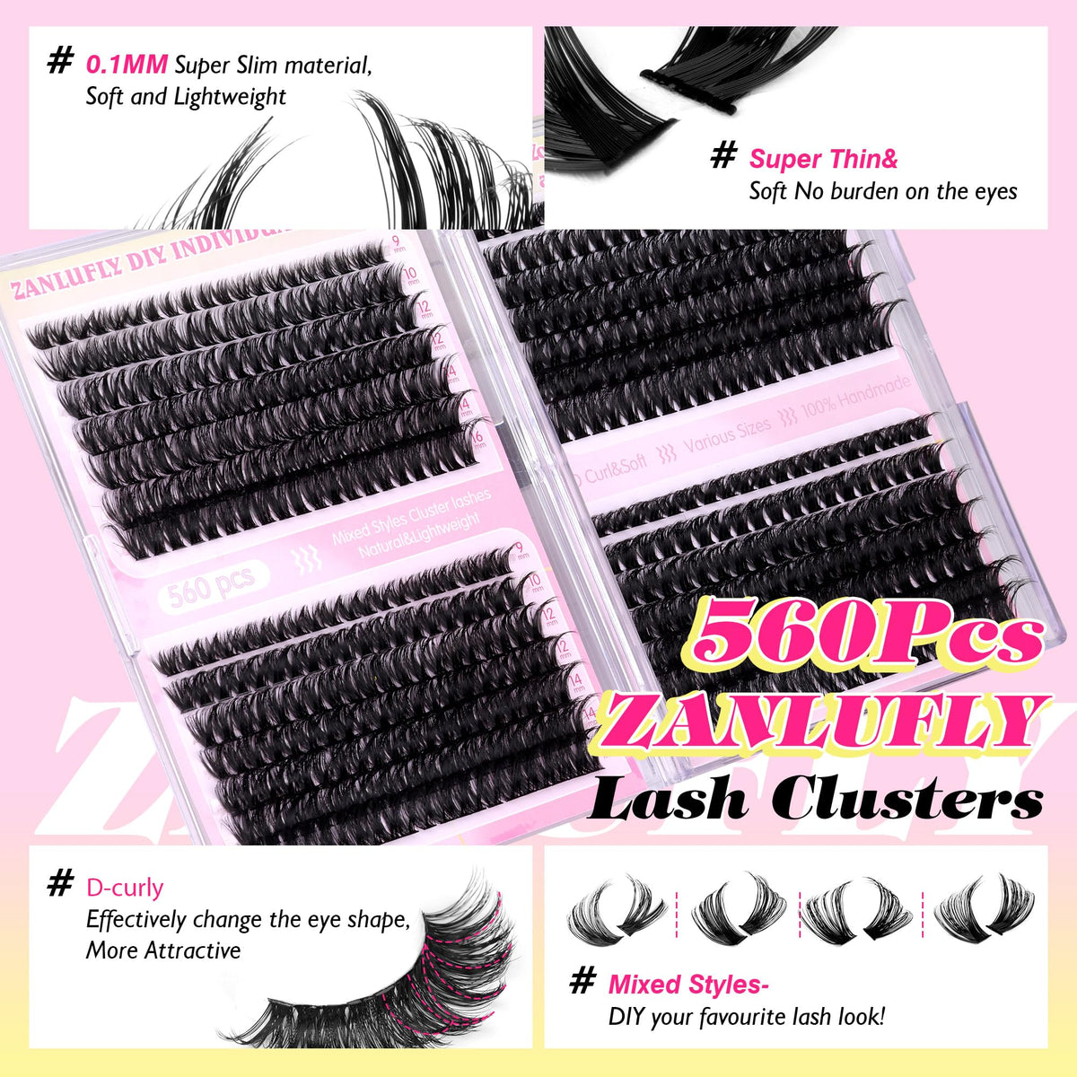 Zanlufly lash clusters for at-home DIY looks and salon-style customization