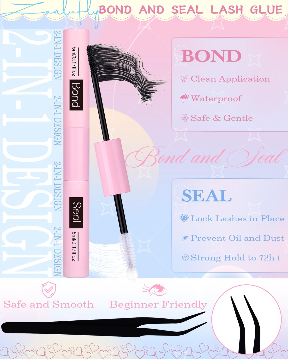 Realistic bionic fibers from ZANLUFLY blend with natural lashes