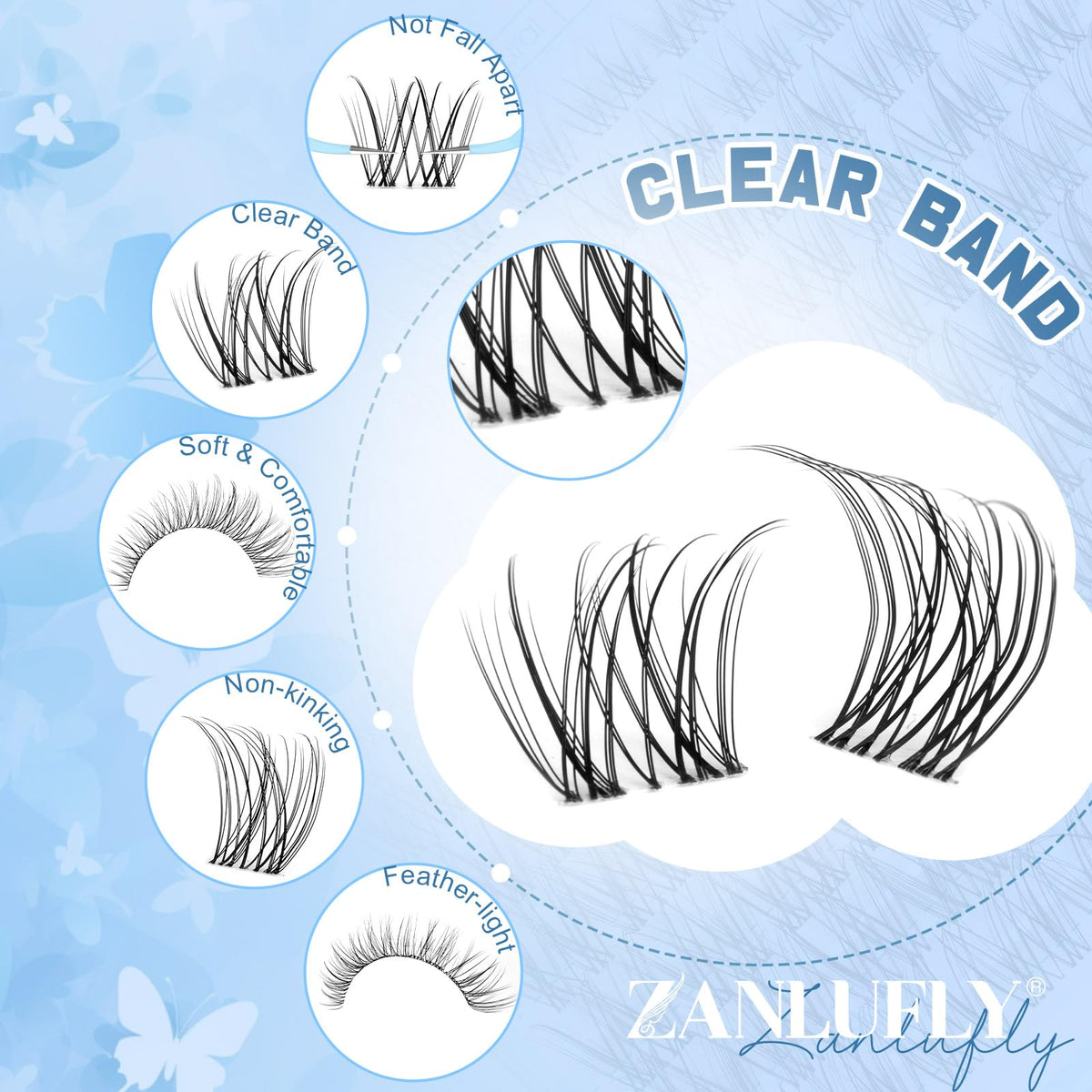 ZANLUFLY salon-level 3D wispy clusters for professional results