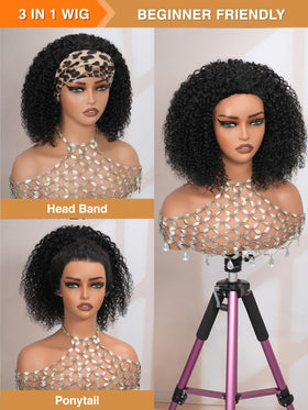 ZANPAL ponytail-capability with half wig design