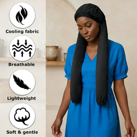 ZANSHI long bonnet spacious design holds thick hair comfortably