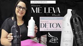 Zap Me Leva Detox shampoo close-up prepping hair for keratin service.