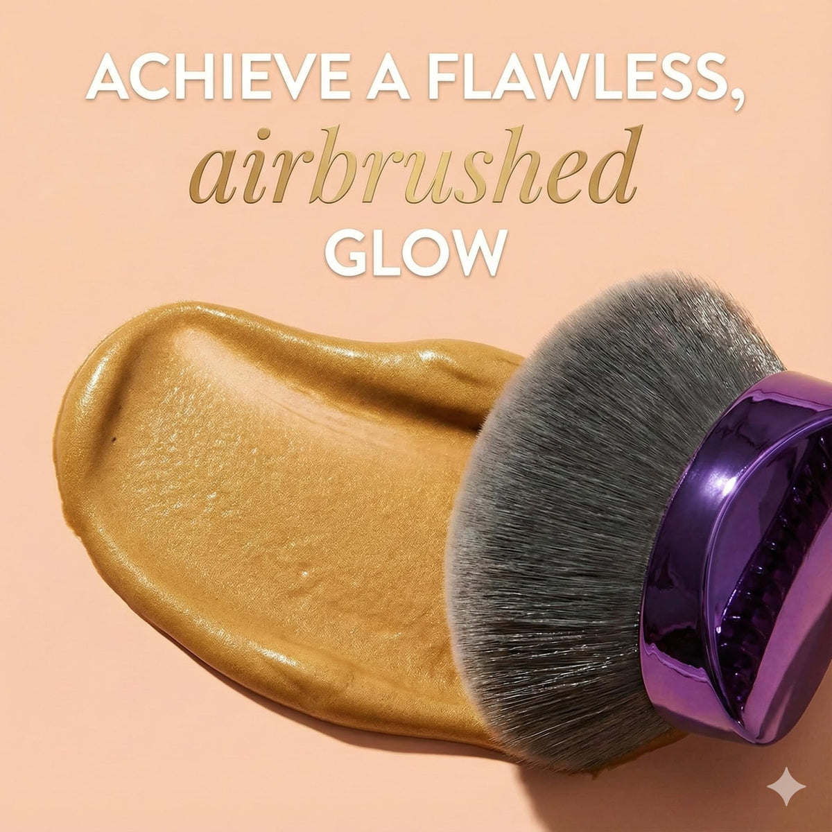 ZAQ flat-top applicator keeps hands clean for precise, mess-free tanning and makeup routines.