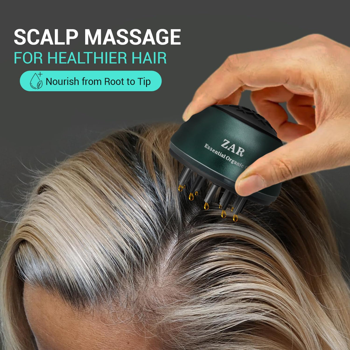 ZAR Hair Oil Applicator Comb side view shows precise root coverage.