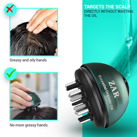 ZAR Hair Oil Applicator in use on scalp delivers targeted treatment.