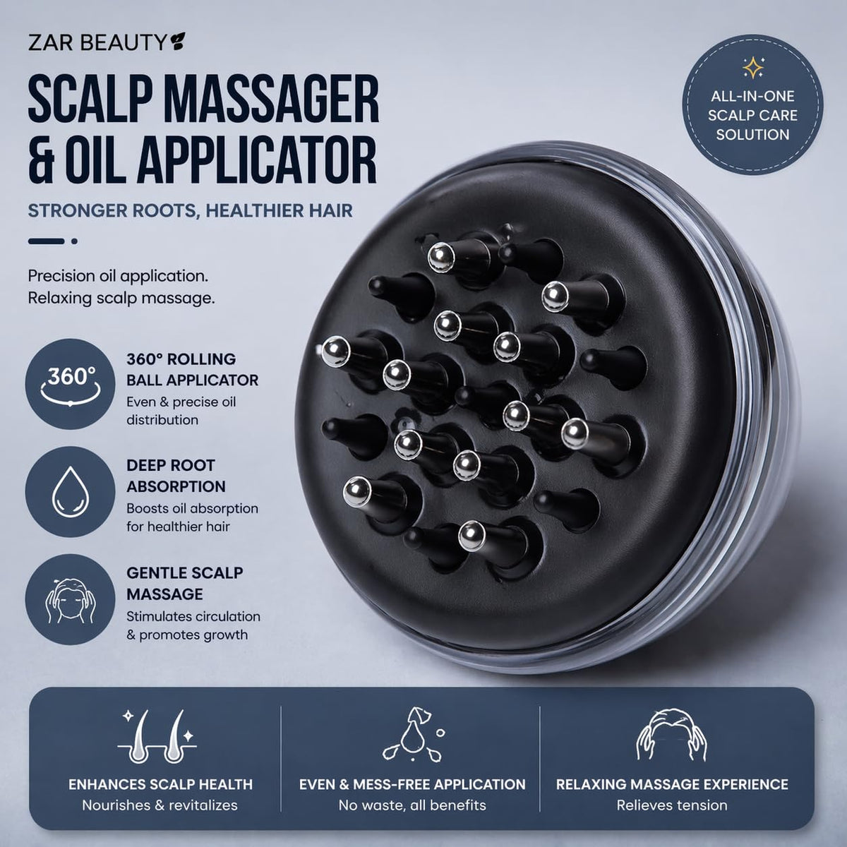 ZAR Hair Oil Applicator lifestyle shot highlights convenient at-home rituals.
