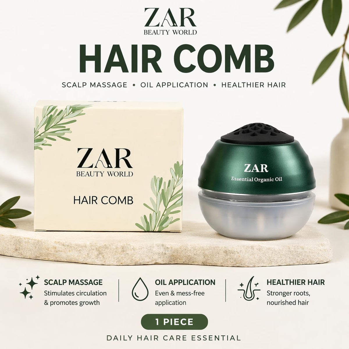ZAR Hair Oil Applicator portable case supports travel-ready care.
