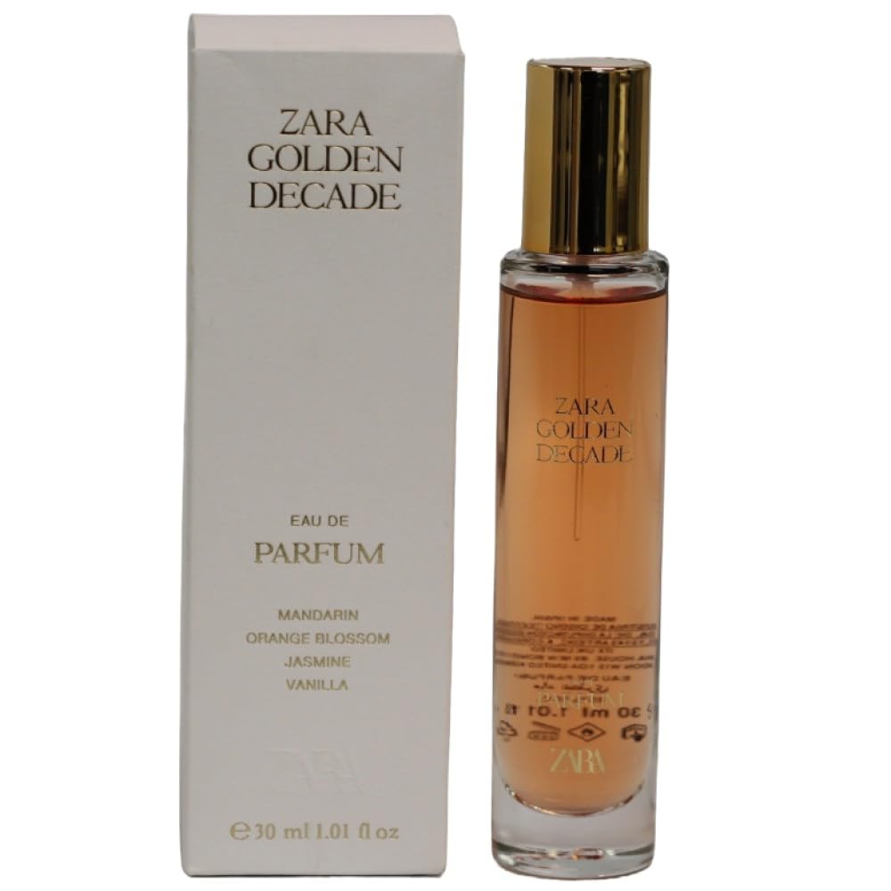 Zara Golden Decade EDP bottle front view, ideal for daily wear and subtle elegance.