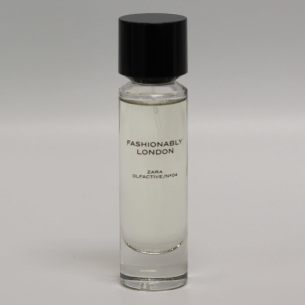Zara Olfactive Nº04 Fashionably London packaging, portable 30ml size for travel.