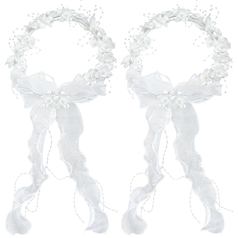 Zaruatu first communion headband with bow and pearls for ceremony