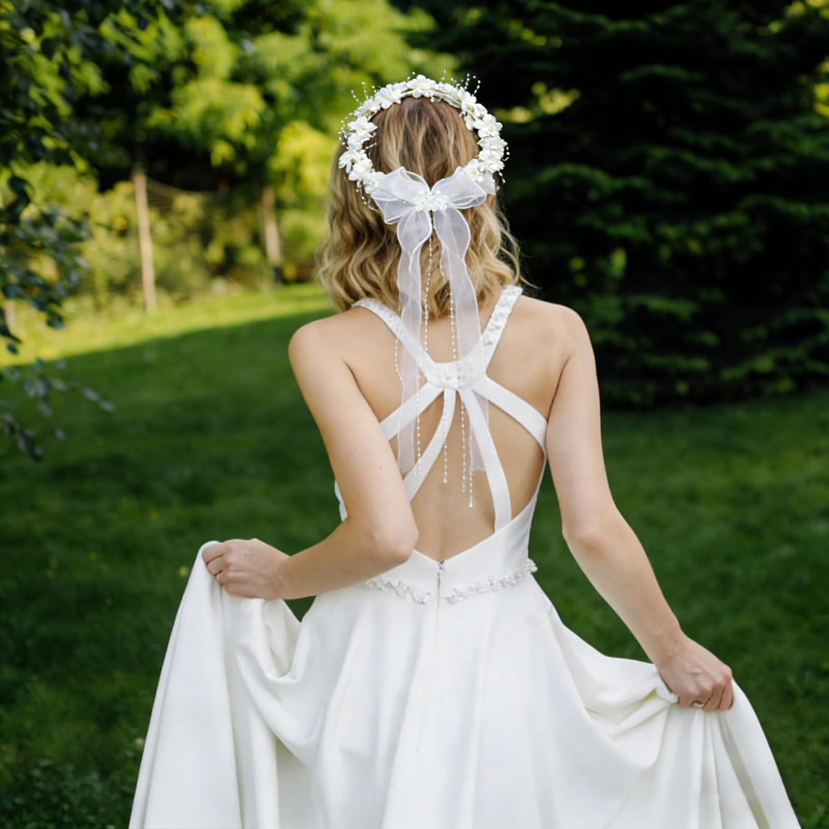 Zaruatu floral headband ideal for weddings and formal portraits