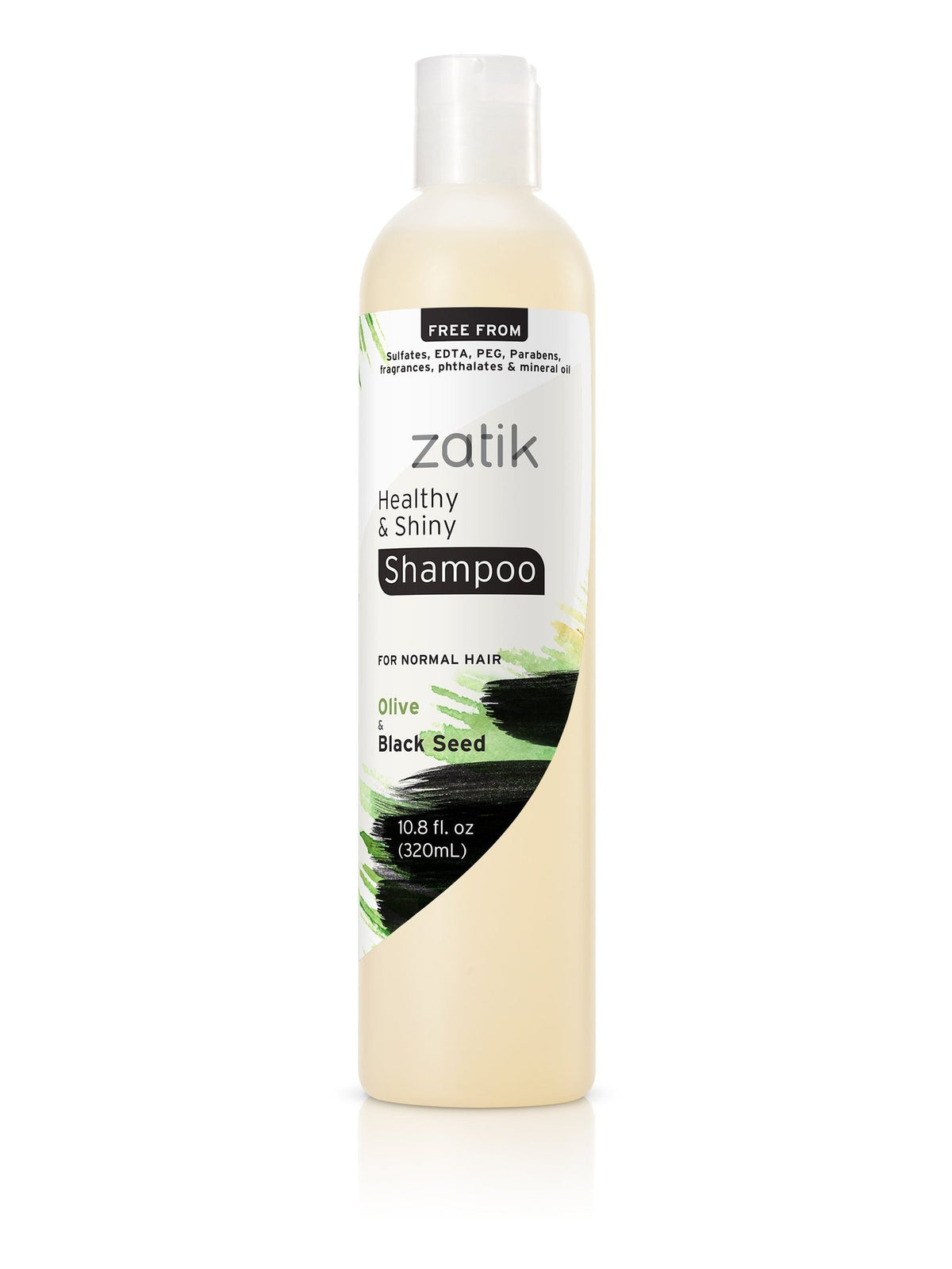 Zatik Healthy & Shiny Shampoo lathers gently on wet hair.
