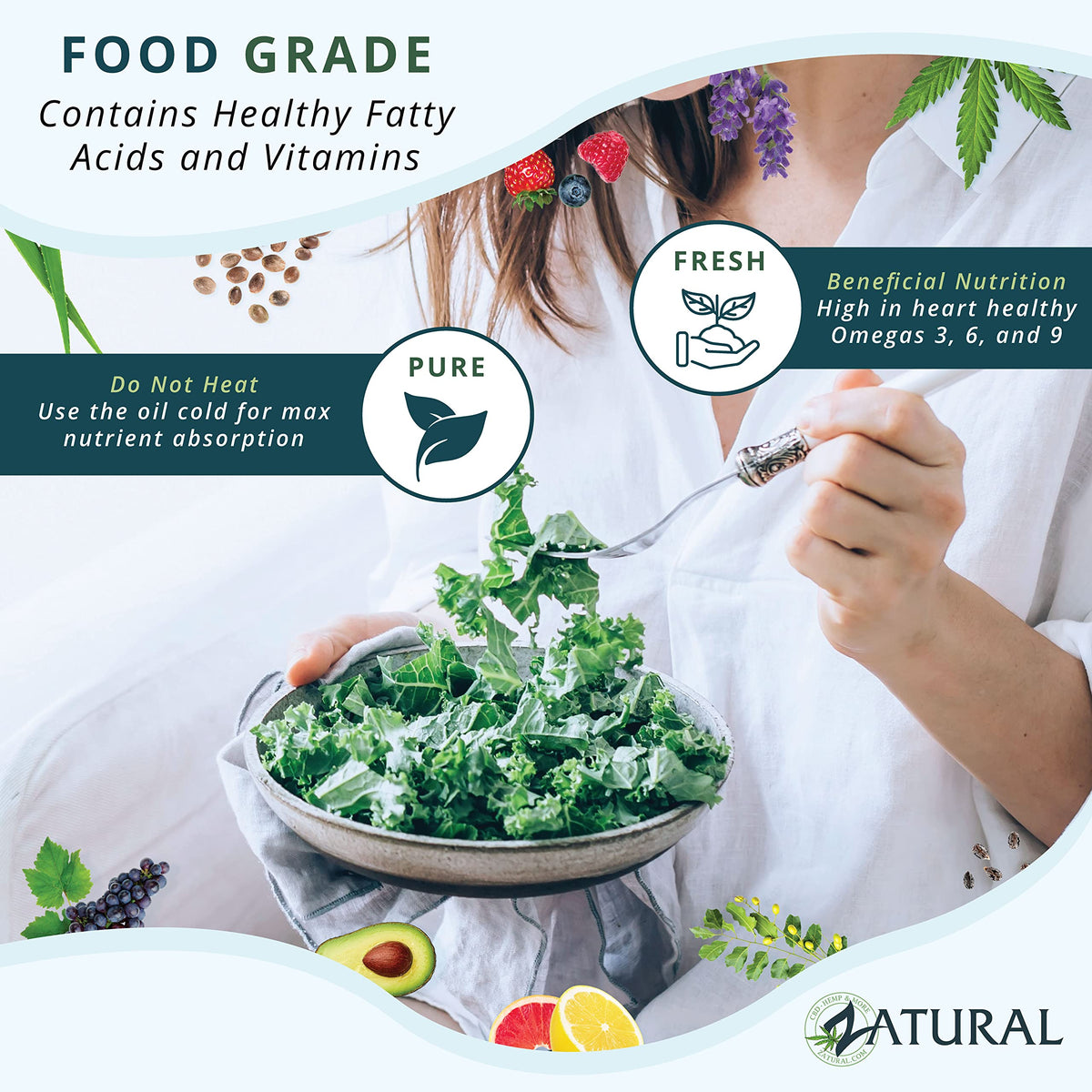 Zatural grapeseed oil in a pan ready for frying or sautéing with minimal aroma.