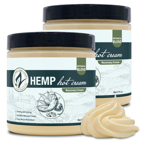 Zatural Hemp Hot Cream bottle closeup, ideal for massage relief.