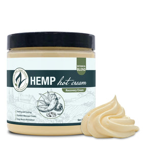 Zatural hemp hot cream bottle for at-home massage and body wraps.