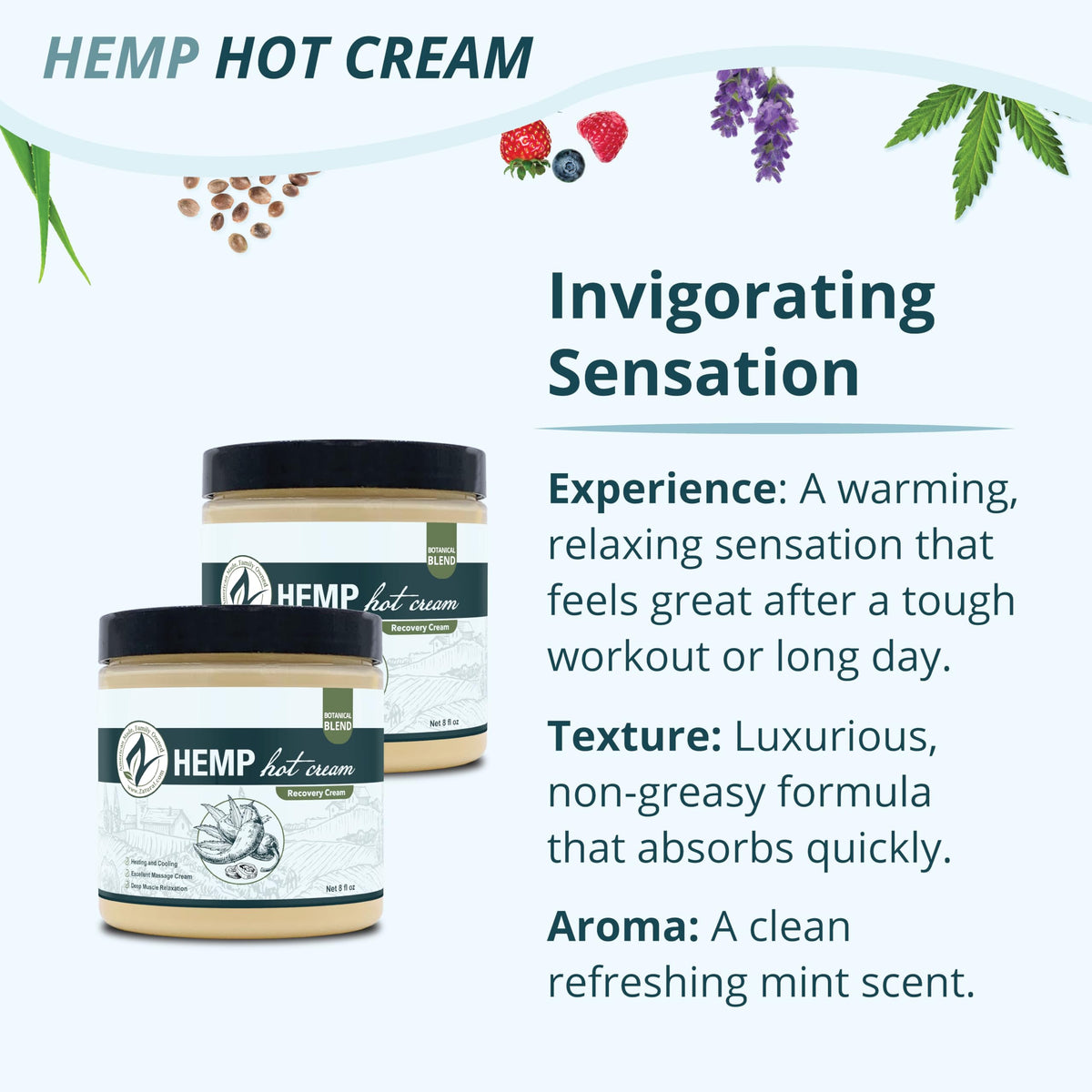 Zatural hemp oil blend close-up highlighting organic ingredients for natural care.