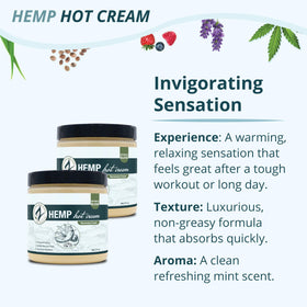Zatural Hemp Hot Cream 2-pack jar, moisturizing for skin.