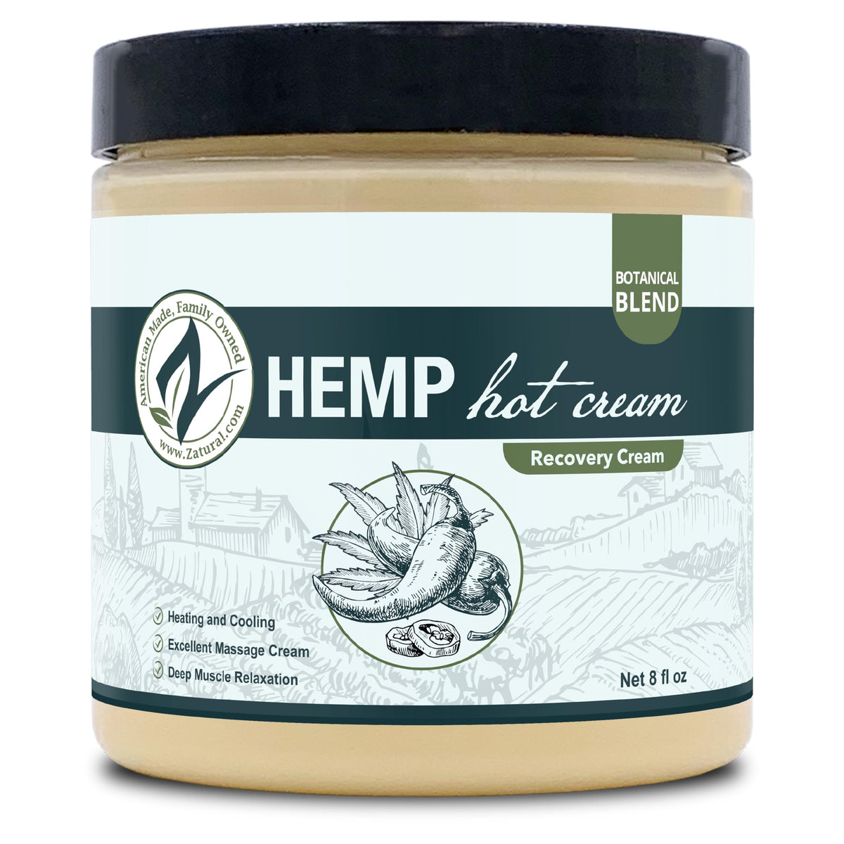 Zatural hot cream applied to skin during a soothing massage.