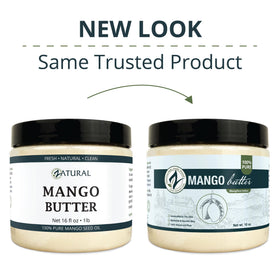 Close-up texture of Zatural Mango Butter shows creamy, fast-absorbing moisture.