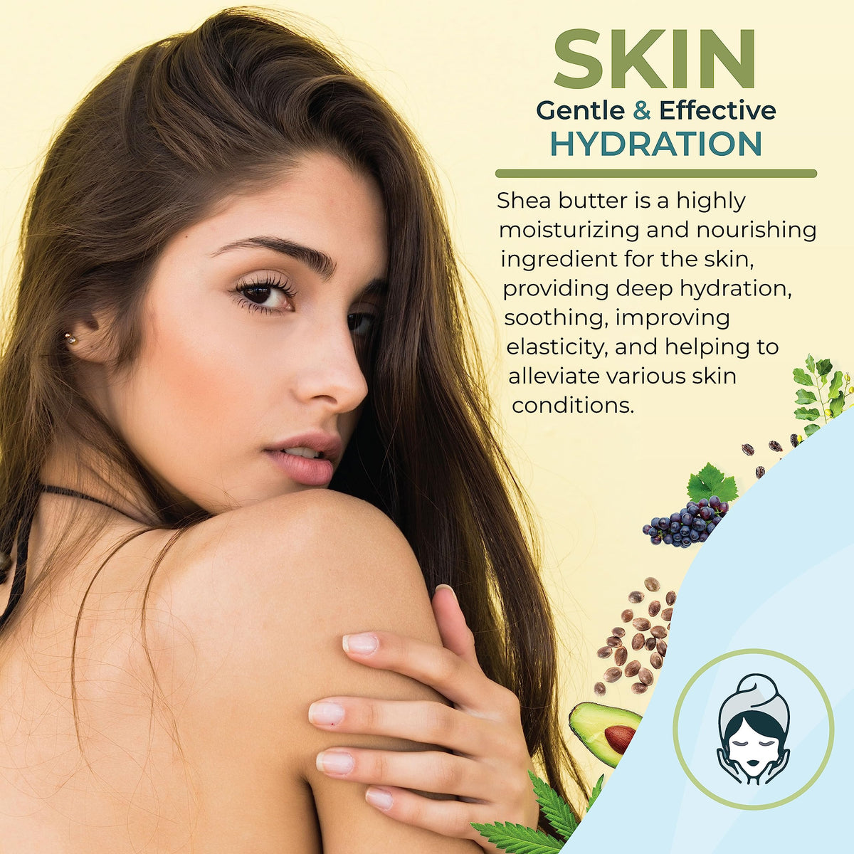 Zatural Shea Butter applied to hair for conditioning and shine.