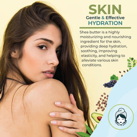 Zatural Shea Butter applied to hair for conditioning and shine.