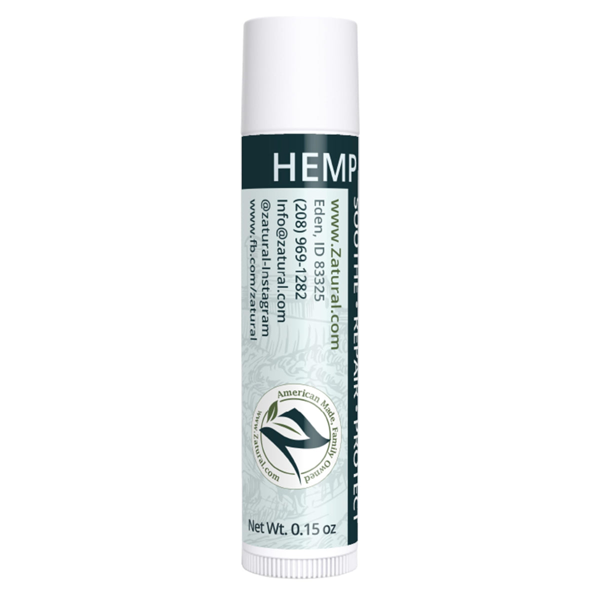 Zatural three-tube packaging display for daily lip care.