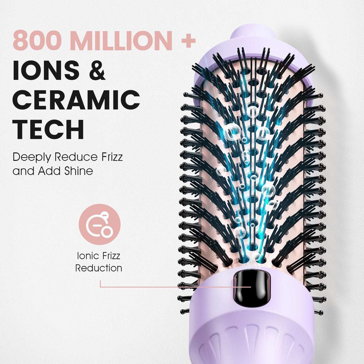 Dual voltage badge on the ZAVAREA brush supports international travel.