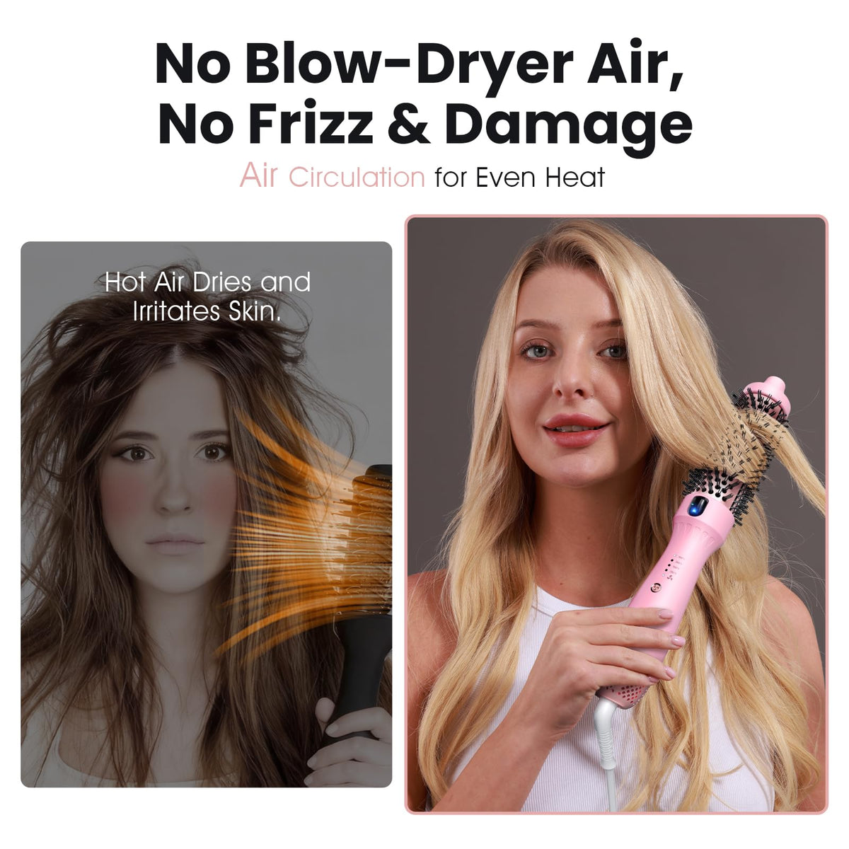 ZAVAREA brush highlighting 800M ions and Glow-Lock for shine and moisture lock.