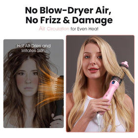 ZAVAREA brush highlighting 800M ions and Glow-Lock for shine and moisture lock.