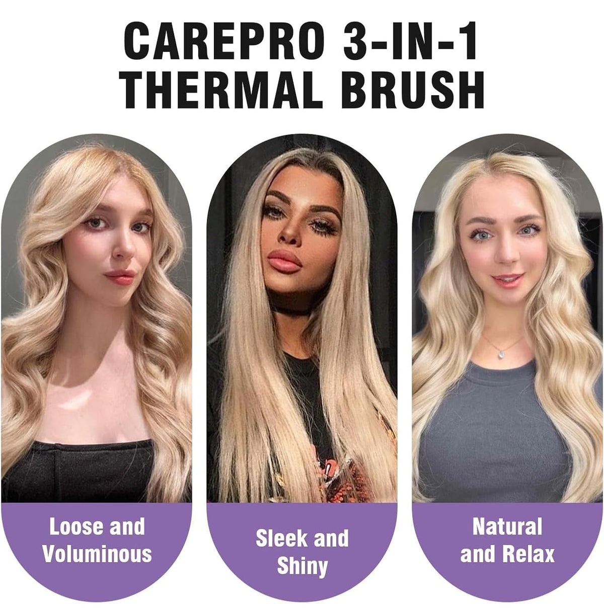 ZAVAREA brush showcasing temperature control for precise styling across hair types.