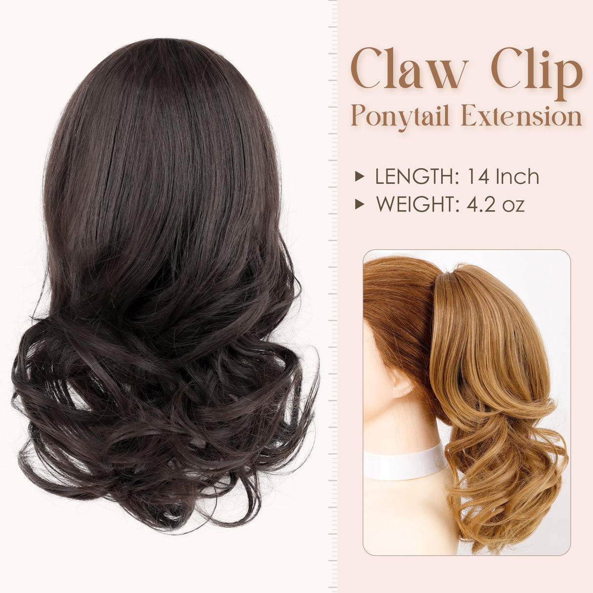 Zavide clip-on ponytail extension attached securely for a seamless look.