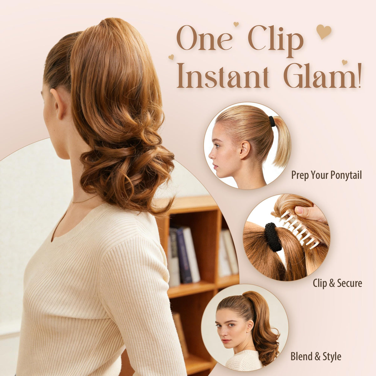 Zavide two wearing methods provide secure hold on different hair types.