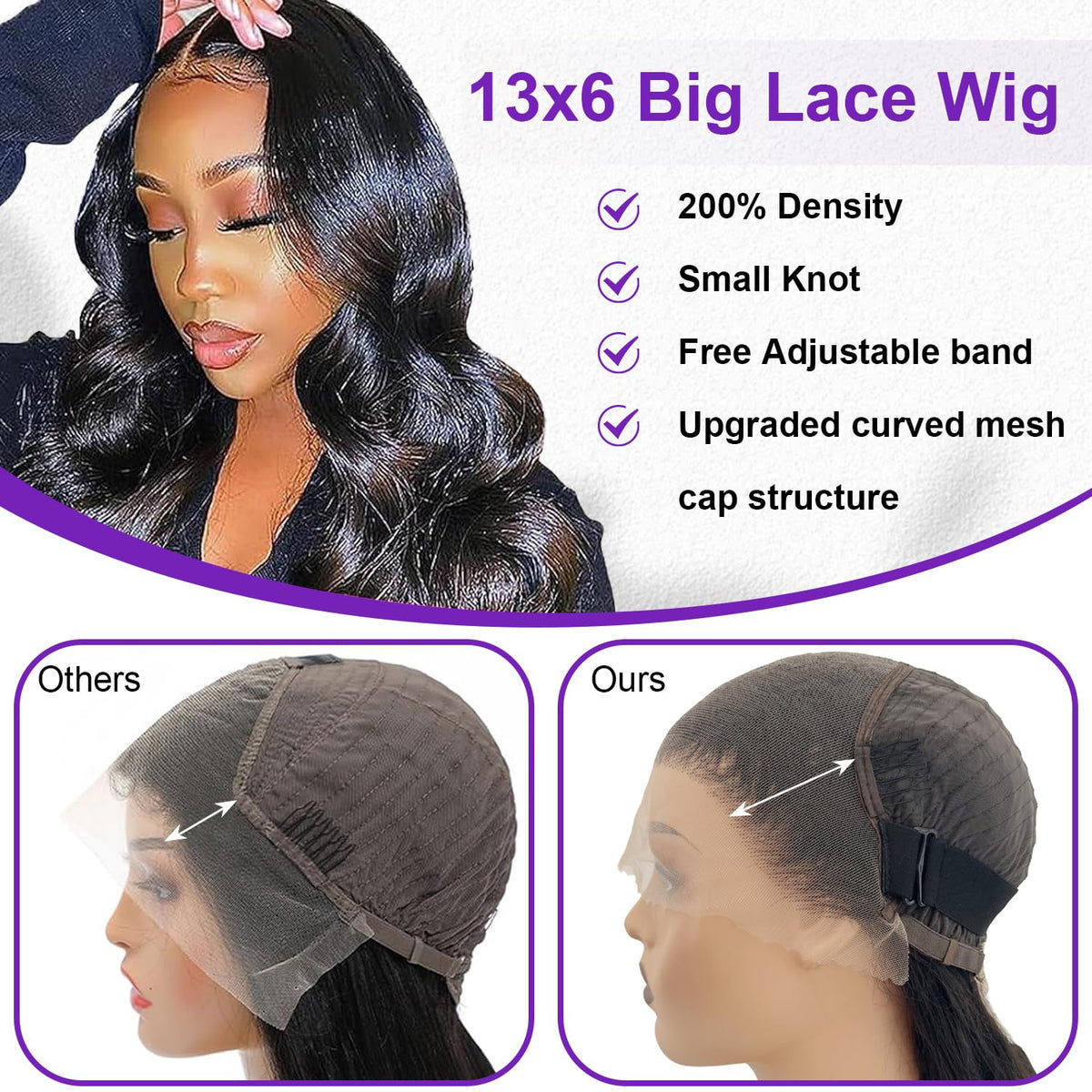 Zazumi pre-plucked natural hairline wig provides a ready-to-style look.