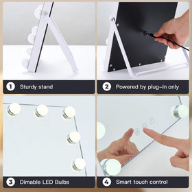 ZBOCAI makeup mirror sleek desk design fits any vanity.