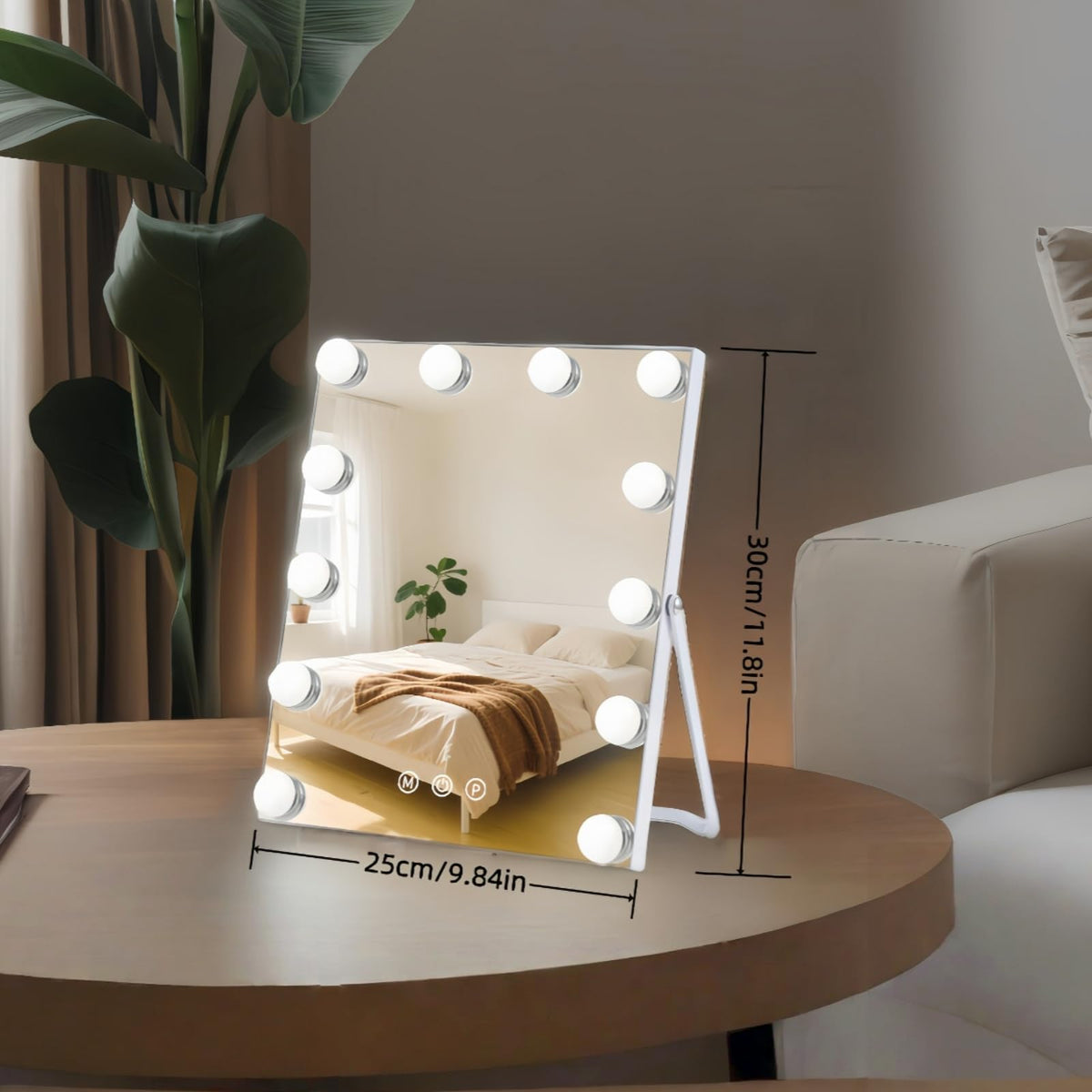 ZBOCAI makeup mirror smart touch control for easy brightness changes.