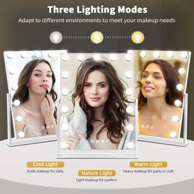 Close-up of brightness-adjustment on ZBOCAI vanity mirror for personalized lighting