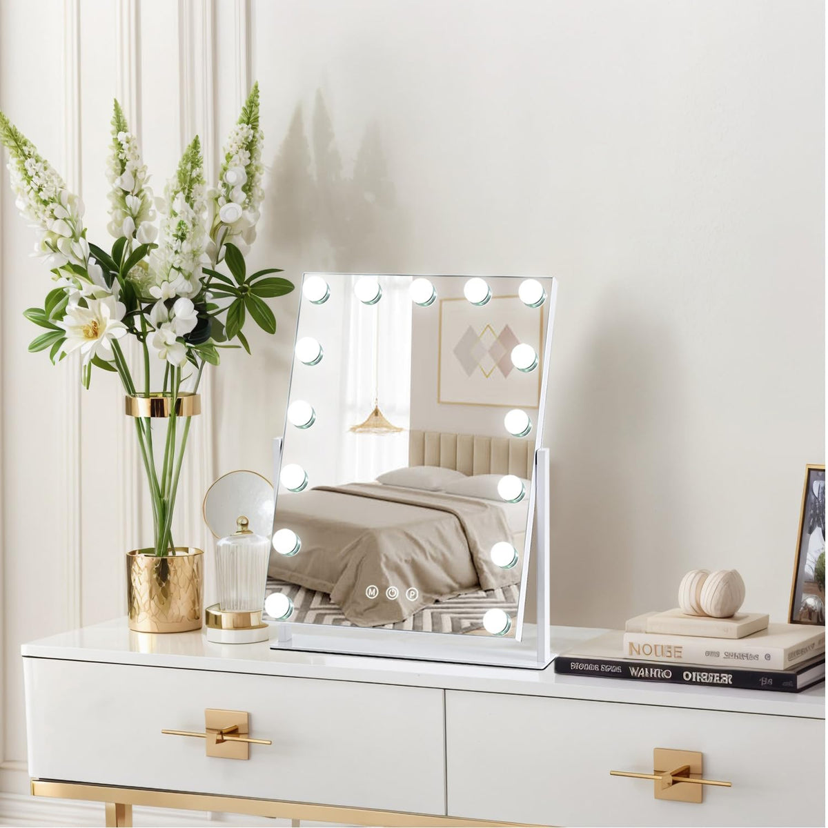 Desk-ready ZBOCAI vanity mirror saves space on vanity or dresser