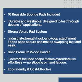 Includes 10 reusable pads for easy maintenance and consistent coverage.