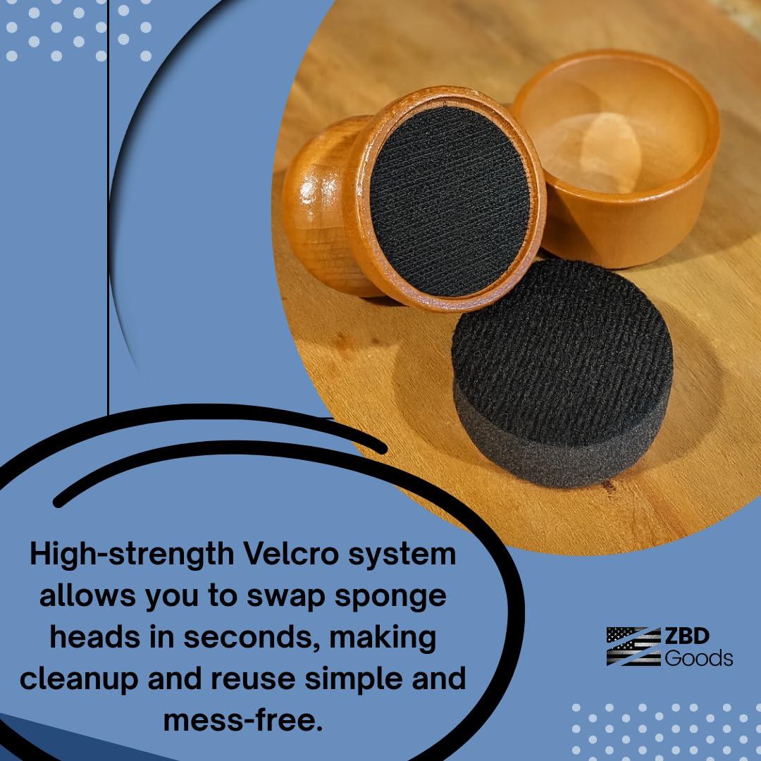 ZBD GOODS Z’s Wood Wax Applicator is versatile for cutting boards, butcher blocks, and furniture.