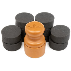 ZBD GOODS Z’s Wood Wax Applicator with wooden handle for mess-free wax and oil application.