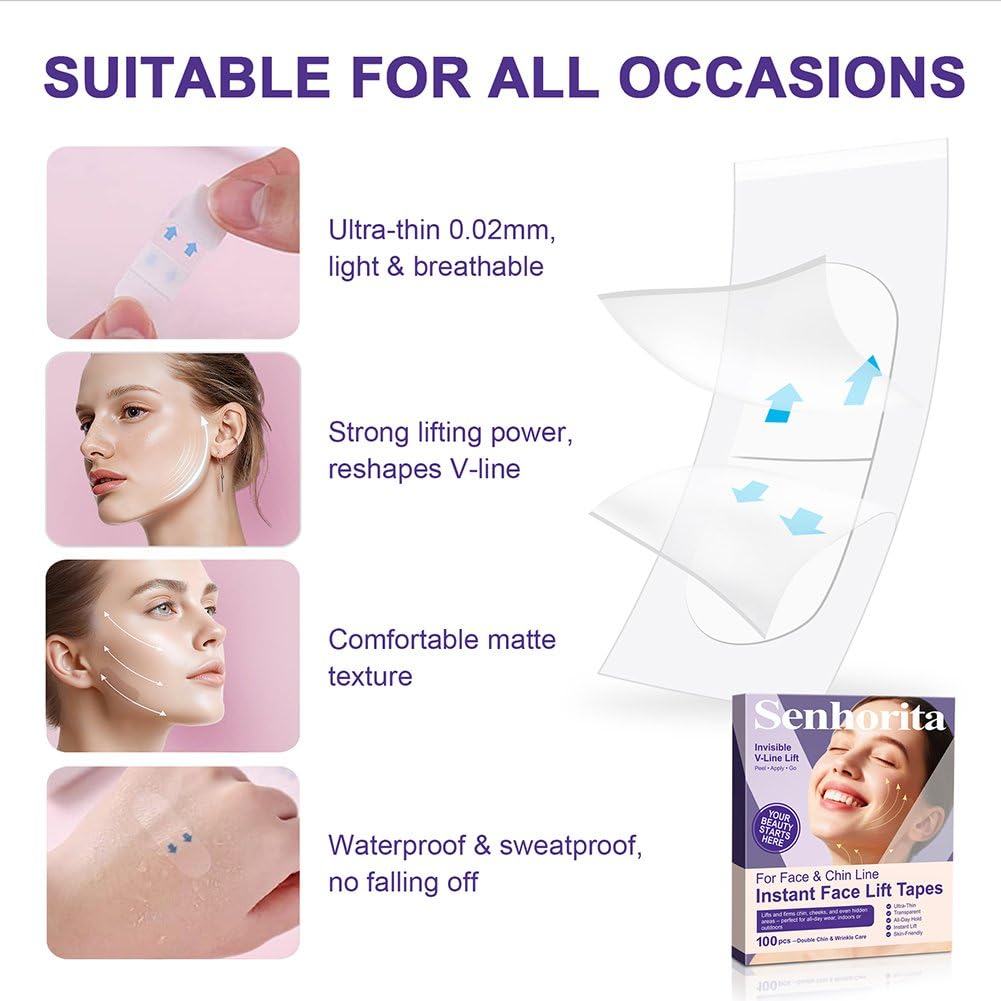 Zcotsu Face Lift Tape suits the face, neck, and other areas for versatile use.