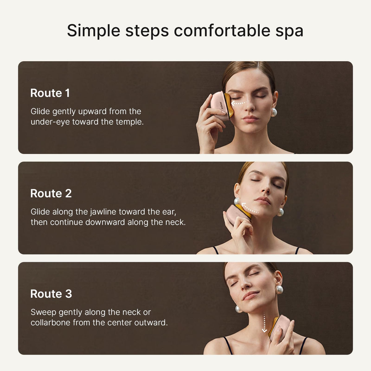 ZDEER soft vibration massage promoting gentle tension release on the face.