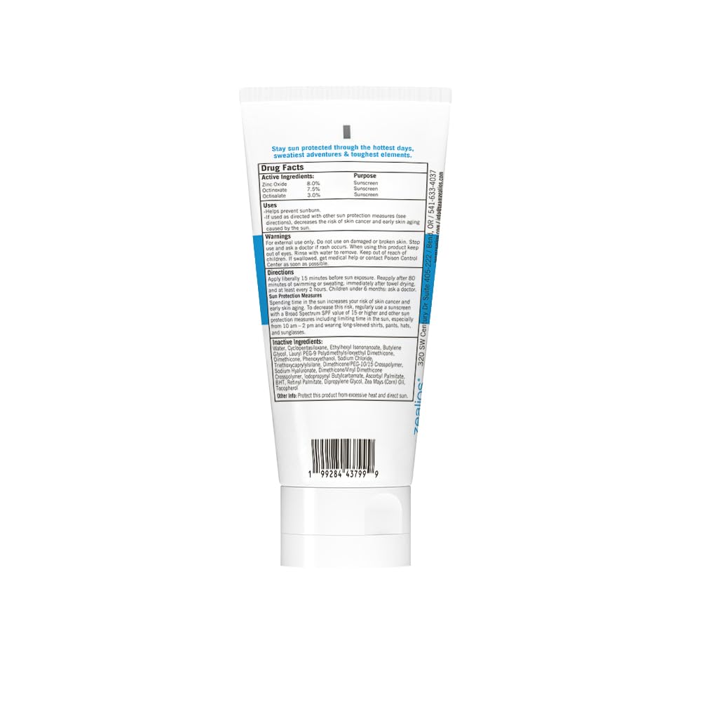 Zealios SPF45 label close-up highlighting vegan and cruelty-free notes.
