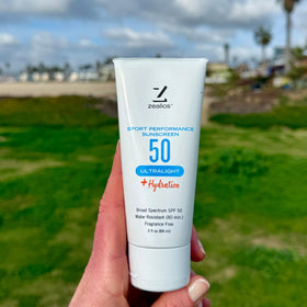 Zealios Ultralight SPF50 applied before swimming for reliable water resistance