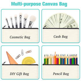 ZeeDix beige canvas pouch DIY surface ready for personalization.