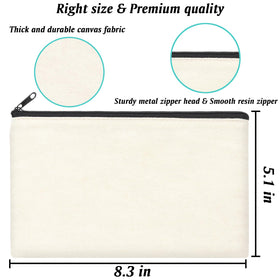 ZeeDix beige canvas pouch zipper detail highlights durability and smooth opening.