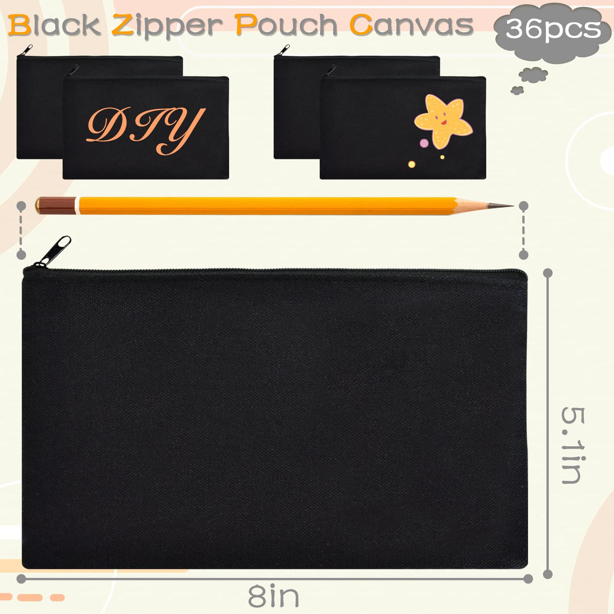 Close-up of ZeeDix canvas pouch zipper showing durable hardware