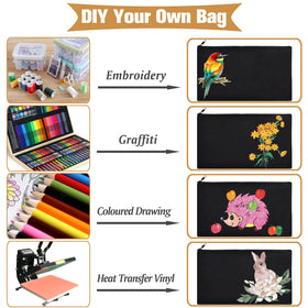 ZeeDix blank surface canvas pouch ready for graffiti, embroidery, or printing.