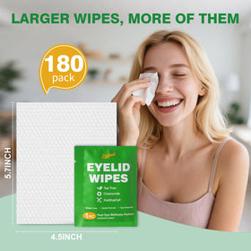 Zeefpod Tea Tree Eye Wipes large dual-sided texture for gentle cleansing